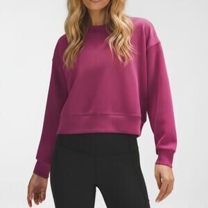 Lululemon Ribbed Softstreme Perfectly Oversized Cropped Crew Magenta Purple Sz 8